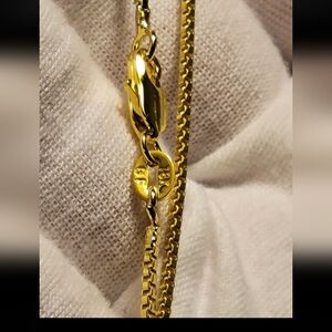 18k Gold Filled Box Chain Necklace - New - 1.6mm Thick - 18"